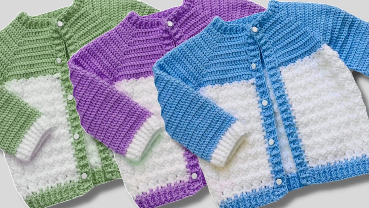 SUPER EASY CROCHET PATTERN! Baby cardigan sweater or jacket “Andy”for boys and girls from 0-7 years
