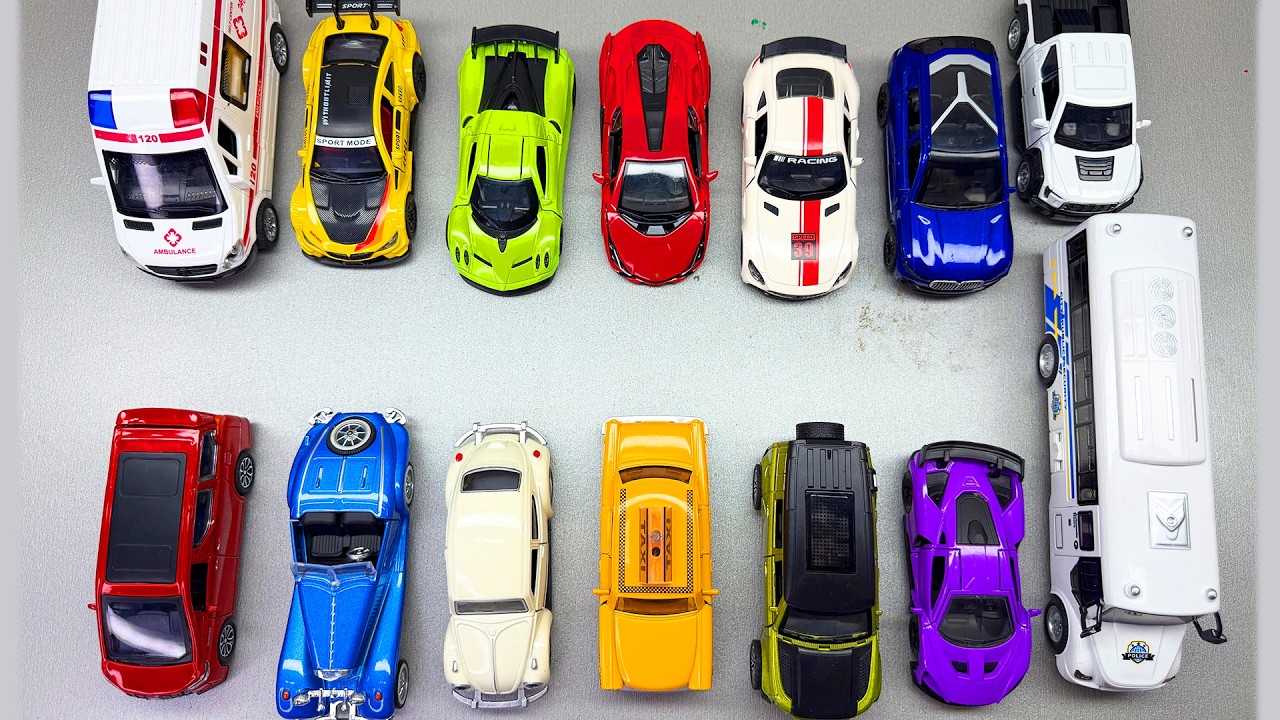 Bright And Colorful Toy Cars Driving Around | Calm And Fun Sounds For Kids