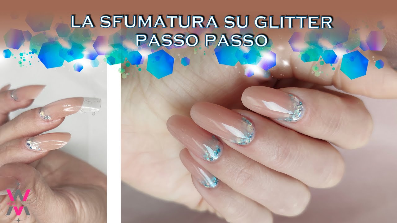 Ricostruzione unghie Acrygel e Dual Forms | Sfumatura di Acrygel cover su Glitter | Michelle Nails