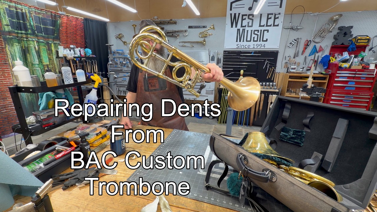 BAC Trombone - Ремонт вмятин на тромбоне на заказ