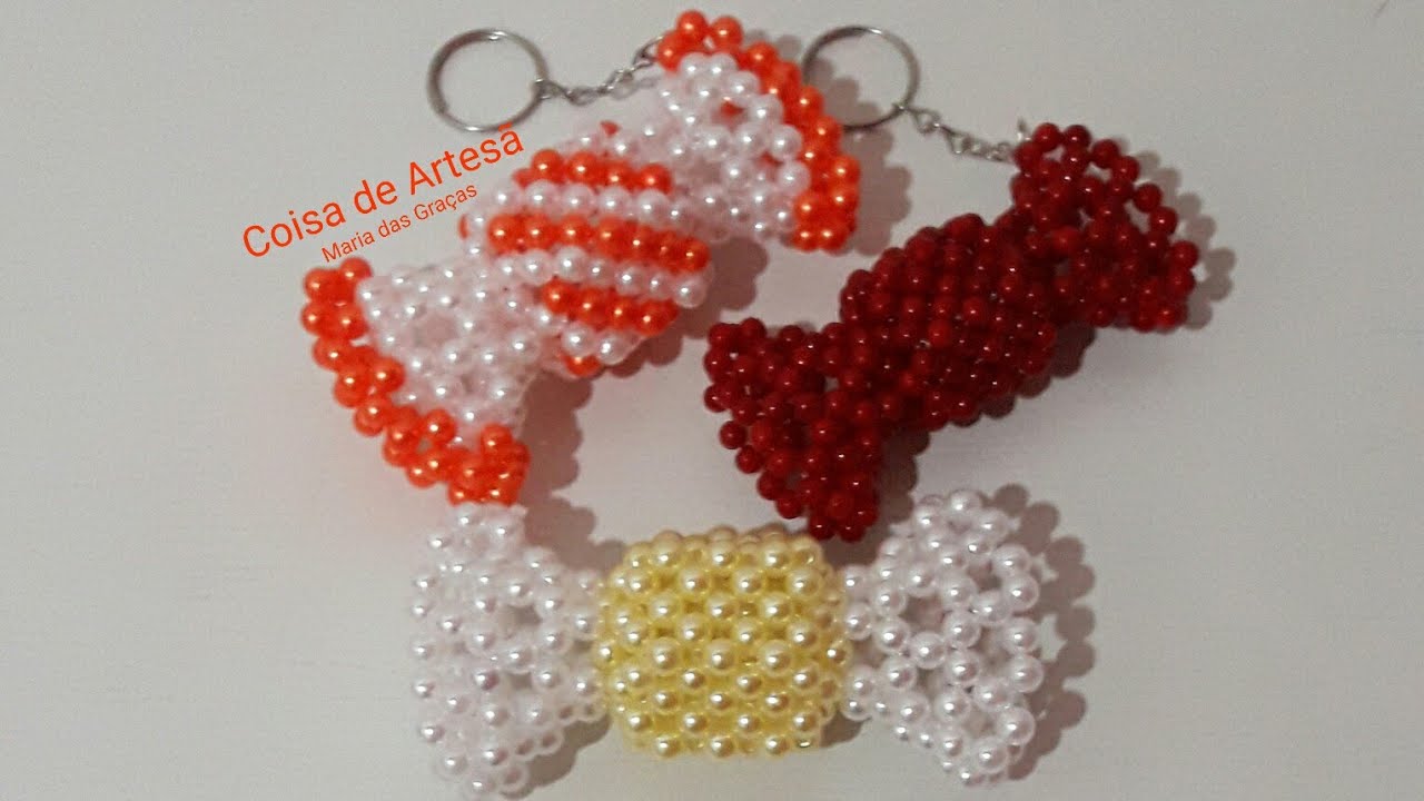 BOMBOM DE PÉROLAS, CHAVEIRO: AULA 17- Coisa de Artesã.