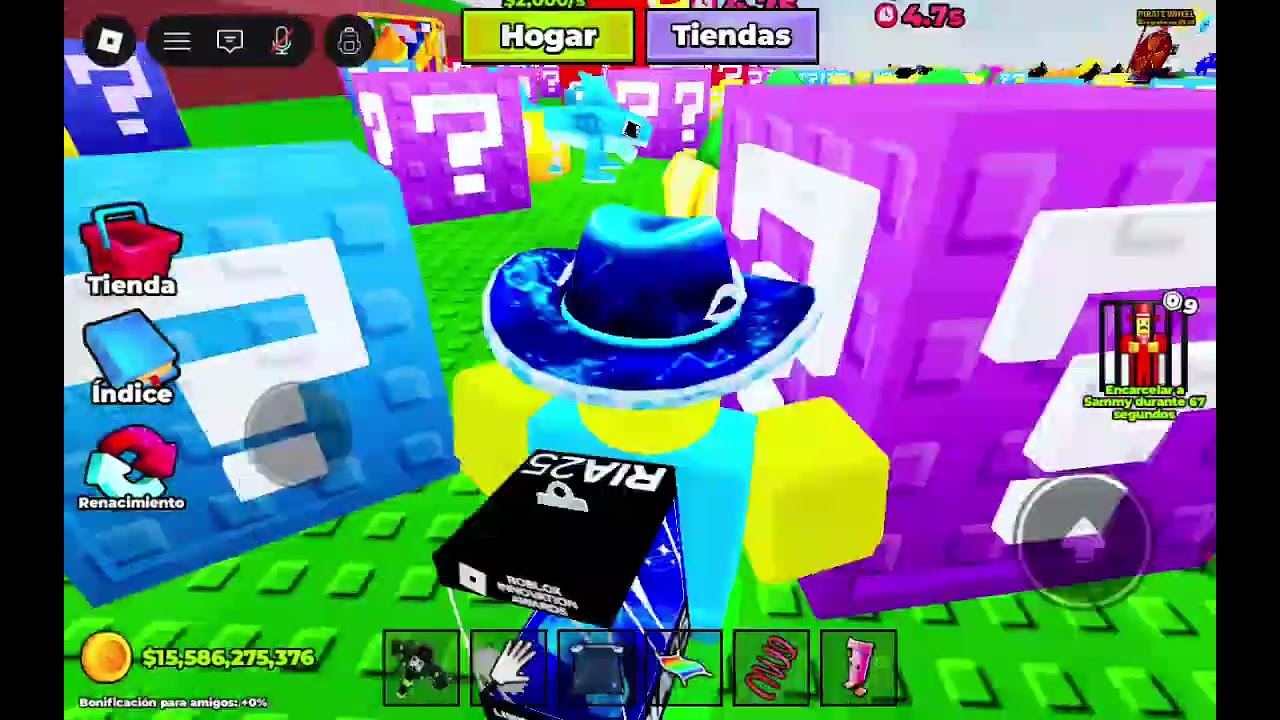 Jugando rompe un lucky block