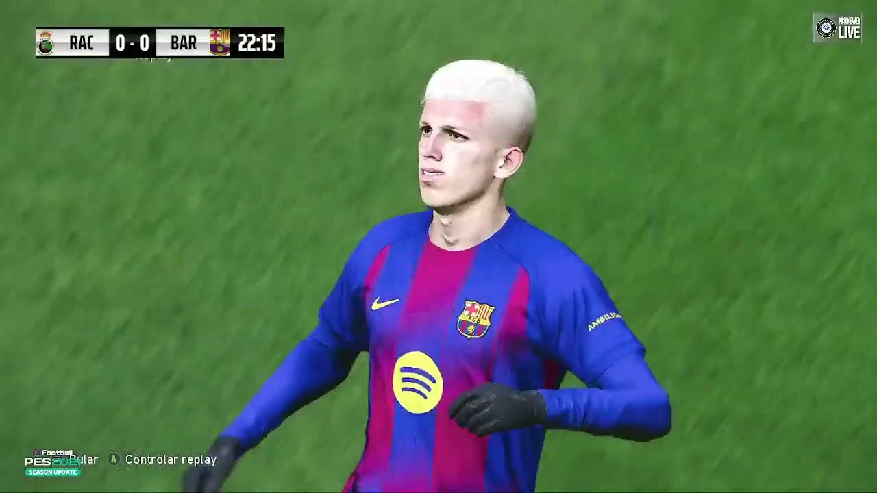 LIVE GAMEPLAY RACING CLUB SANTANDER X BARCELONA JOGO DE HOJE ASSISTA AGORA NO EFOOTBALL PES21 