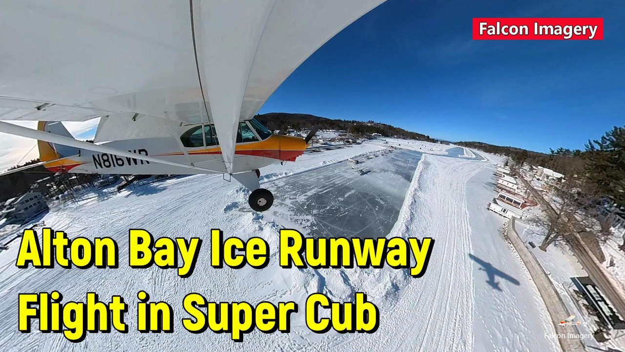 Flight to Alton Bay Ice Runway in a Super Cub