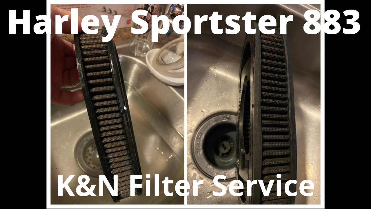 Harley Davidson Sportster 883 Screamin' Eagle K&N Air Filter Service (Before & After)