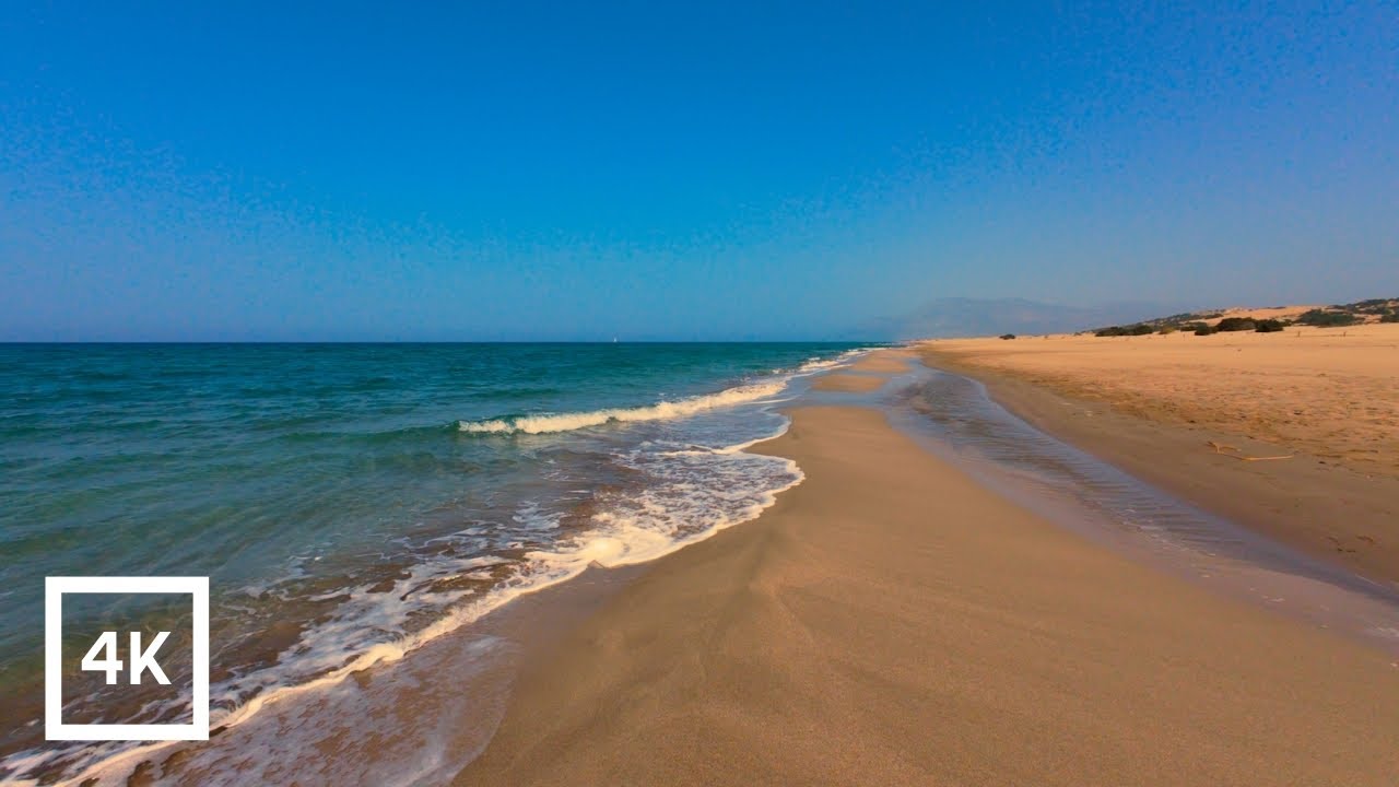 Piesza wycieczka po plaży Patara w Turcji | Relaksujące dźwięki plażowe do snu i ASMR