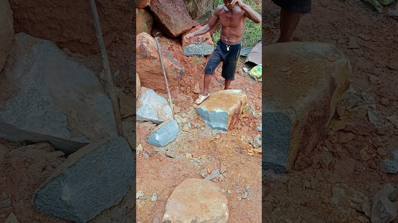 Mbelah batu untuk pondasi rumah 