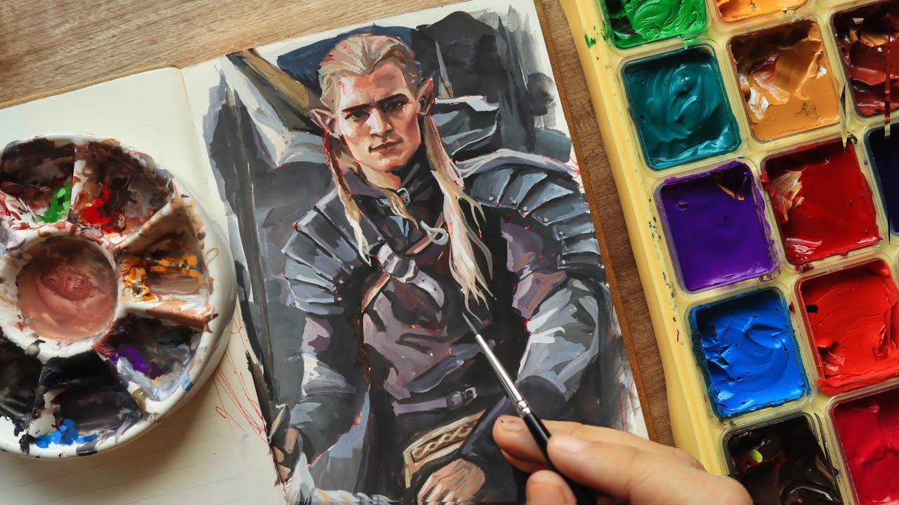 Painting over my open sketches #16 | Legolas