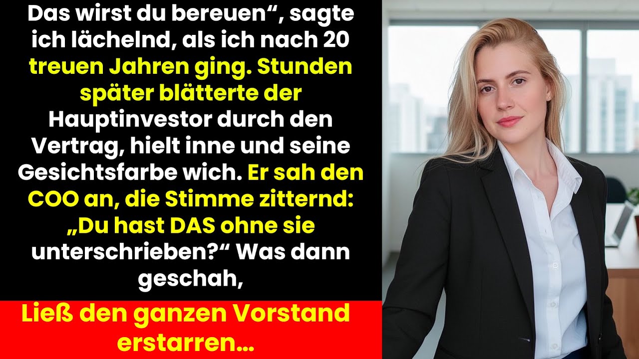 Nach 20 Jahren gefeuert doch ein einziger Vertrag ließ den Vorstand erzittern…