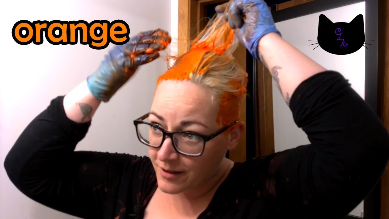 orange hair dye and fade