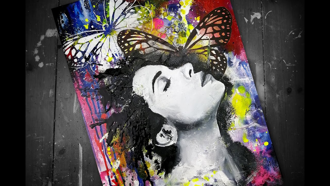 Peinture Visage Abstraite Démo  / Techniques mixtes
