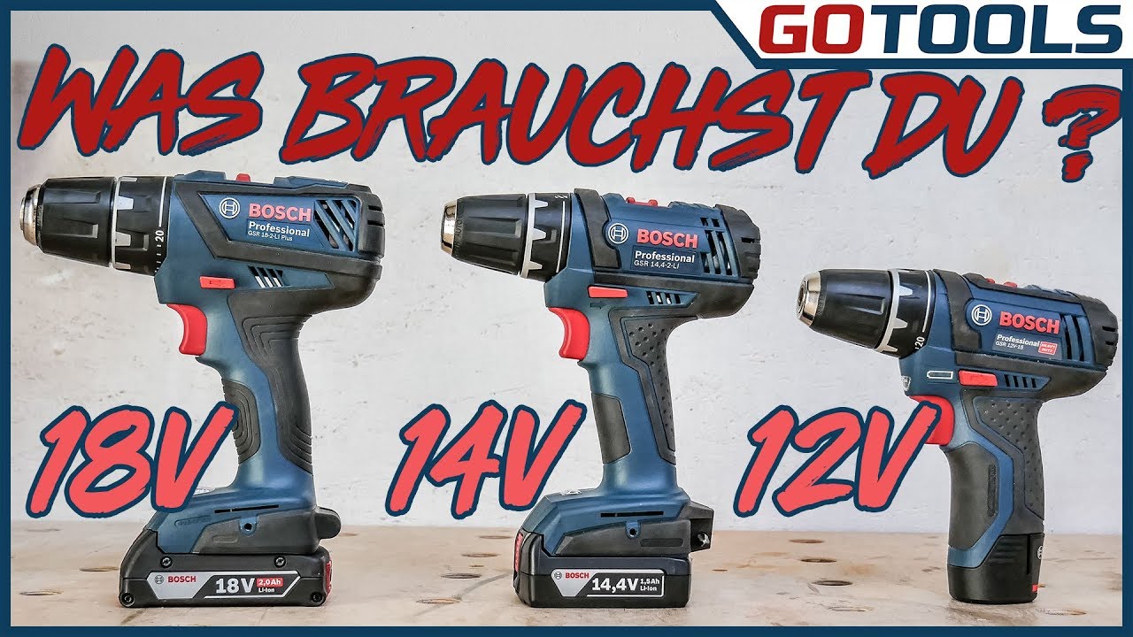 Brauchst Du 12V, 14V oder 18V? Im Test: Bosch Akkuschrauber GSR18-2-LIPlus, GSR12V-15, GSR14,4-2-LI