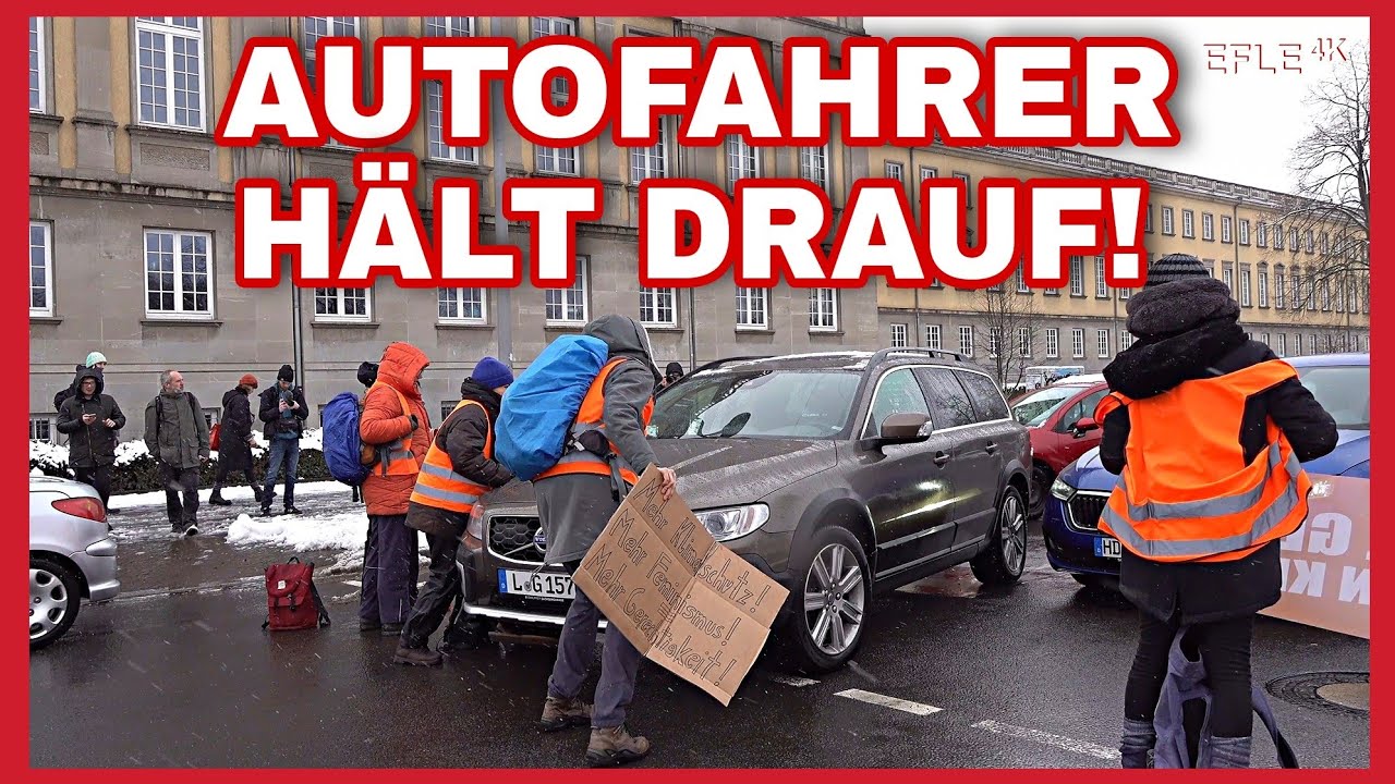 🛑⛔️ Klimaaktivisten blockieren Leipziger Jahnallee und kleben sich fest❗AUTOS ZIEHEN DURCH 🚓🚨