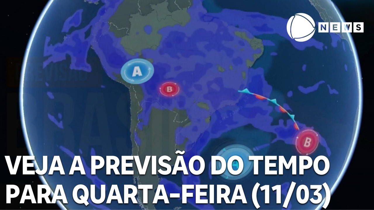 Veja a previs&atilde;o do tempo para todo o pa&iacute;s nesta quarta (11/03)