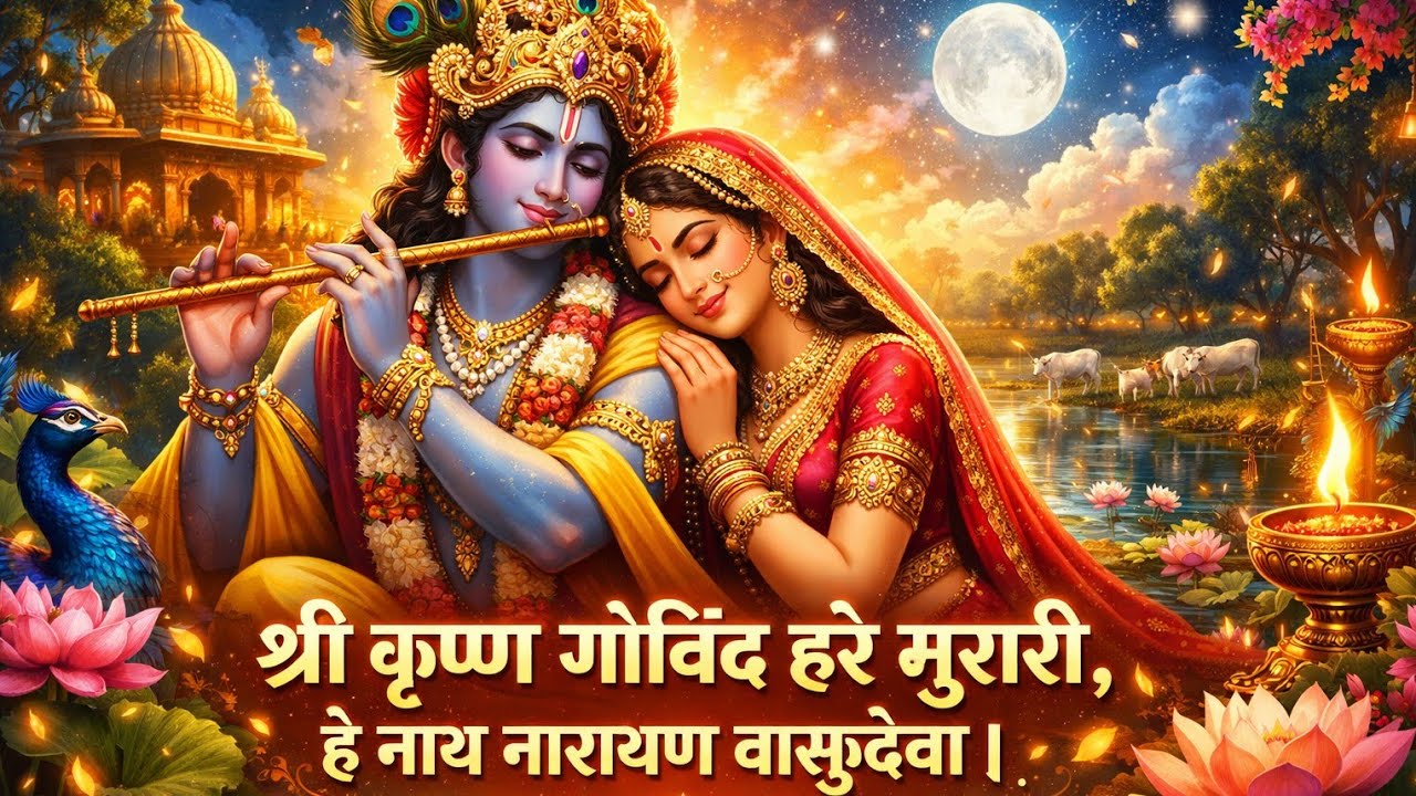 ❤️भगवान❤️श्रीकृष्ण के पावन❤️नामों का मधुर भजन❤️, जो मन को शांति और हृदय को भक्ति से भर देता है। 🌸🕉️