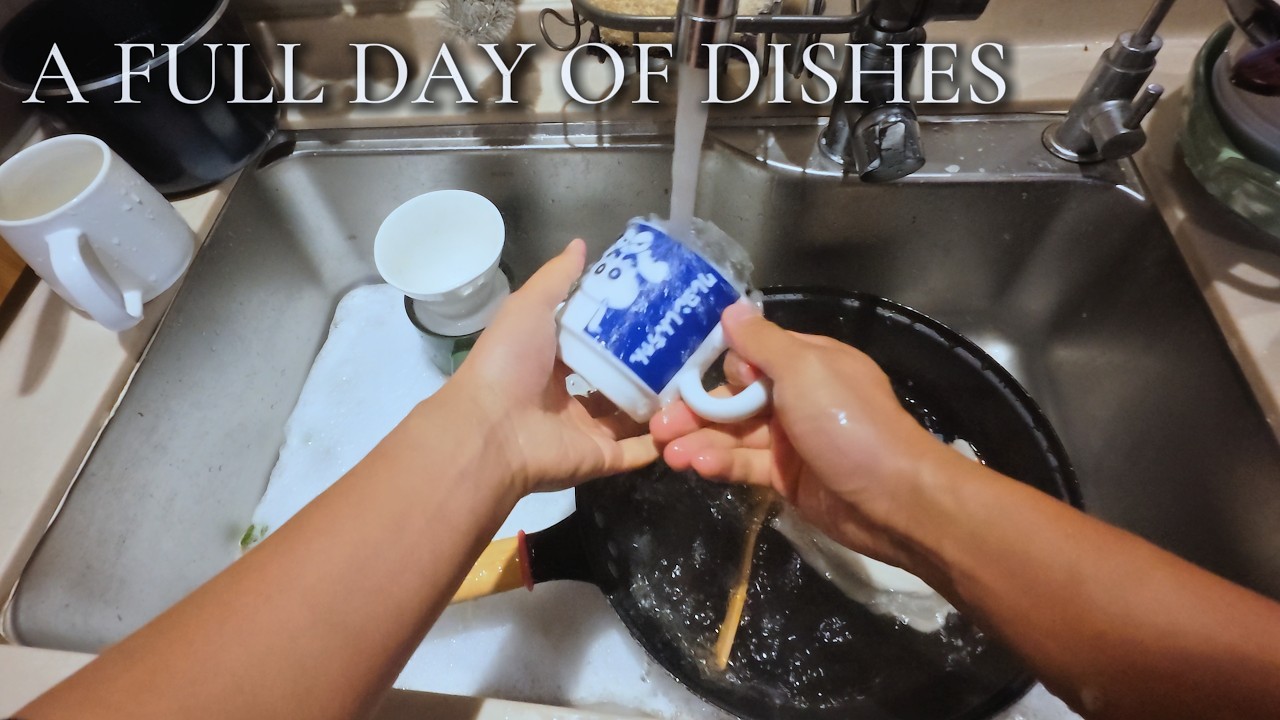 POV Dishwashing ASMR 🍽️ | Cleaning a Full Day of Messy Dishes | Silent Night Routine