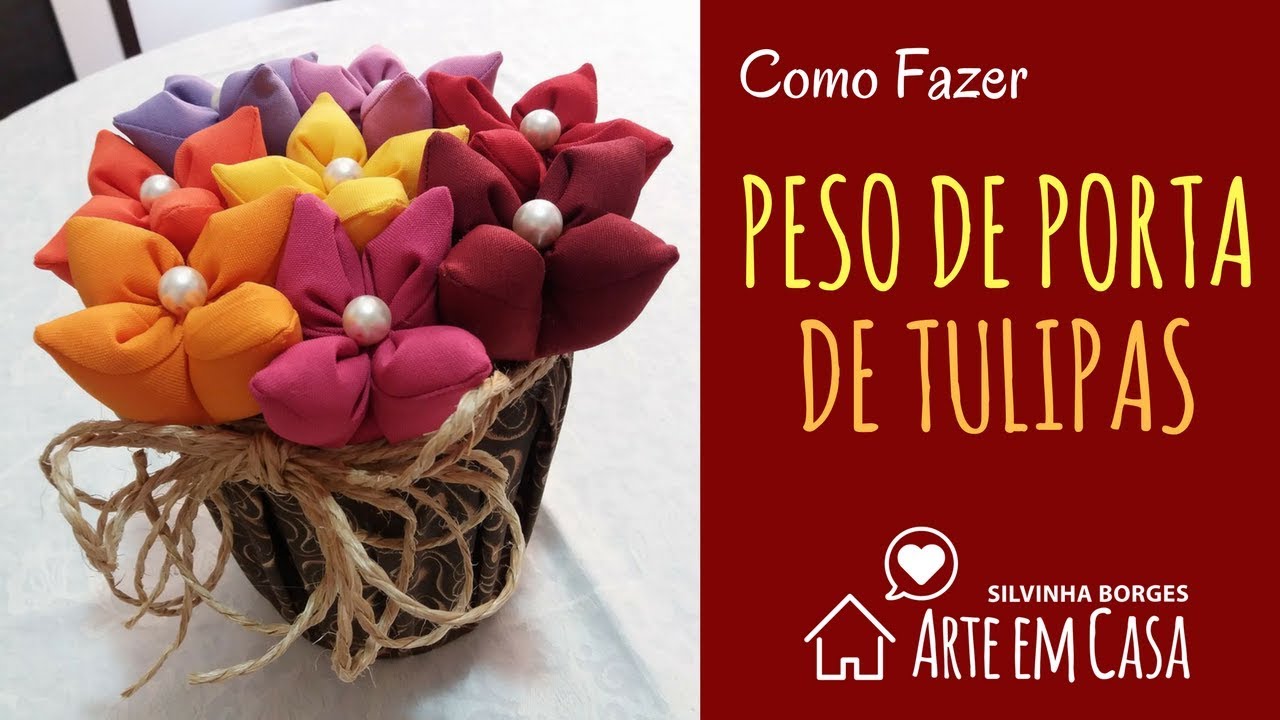 Peso de Porta de Tulipas de Oxford em Pote Reciclado