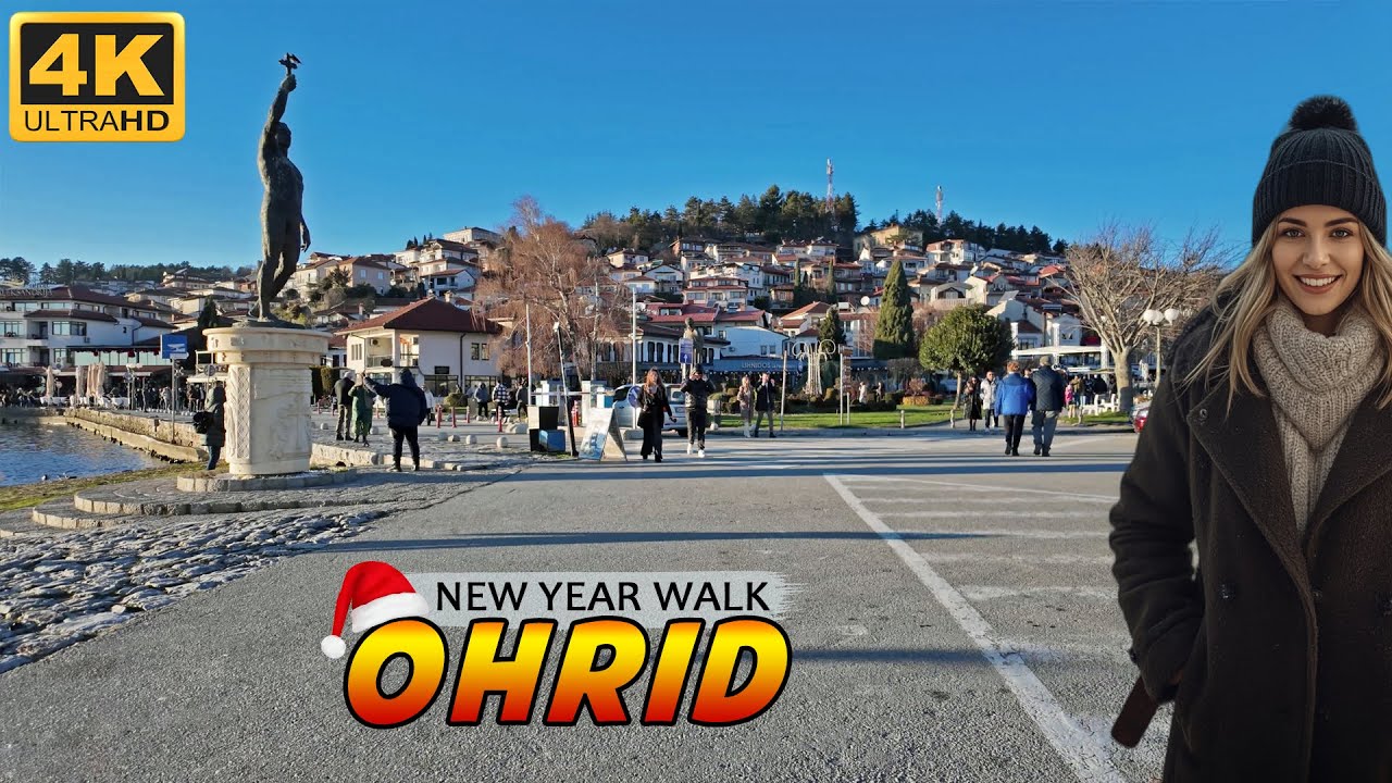 New Year WALK TOUR around OHRID, Macedonia (2026) 【4K】 🚶‍♂️ Новогодишна прошетка ОХРИД, Македонија
