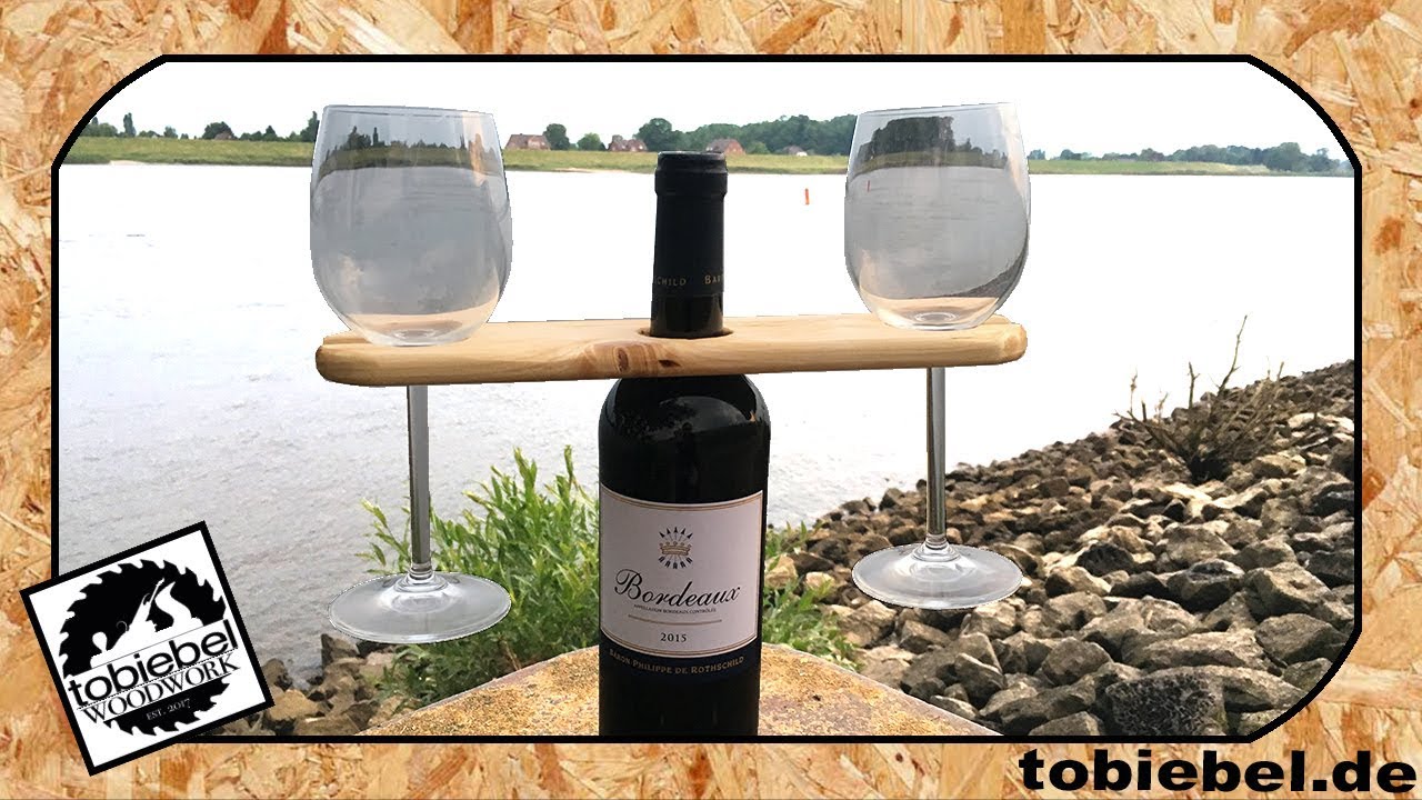 DIY Weinglashalter aus Holz selber machen⎮Geschenkideen für Mitbringsel⎮Weinglas aufhängen Picknick