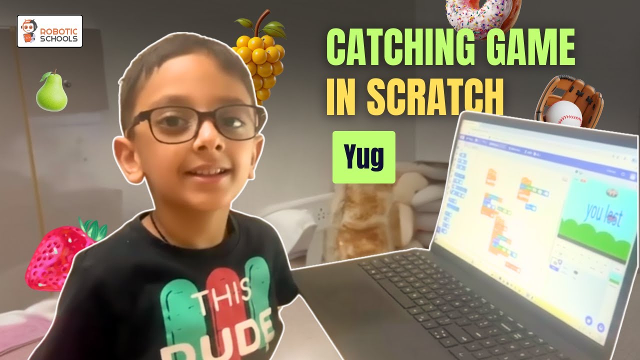 Yug Built a Catching Game in Scratch! | Coding, Robotics and AI for Kids | RoboticSchools