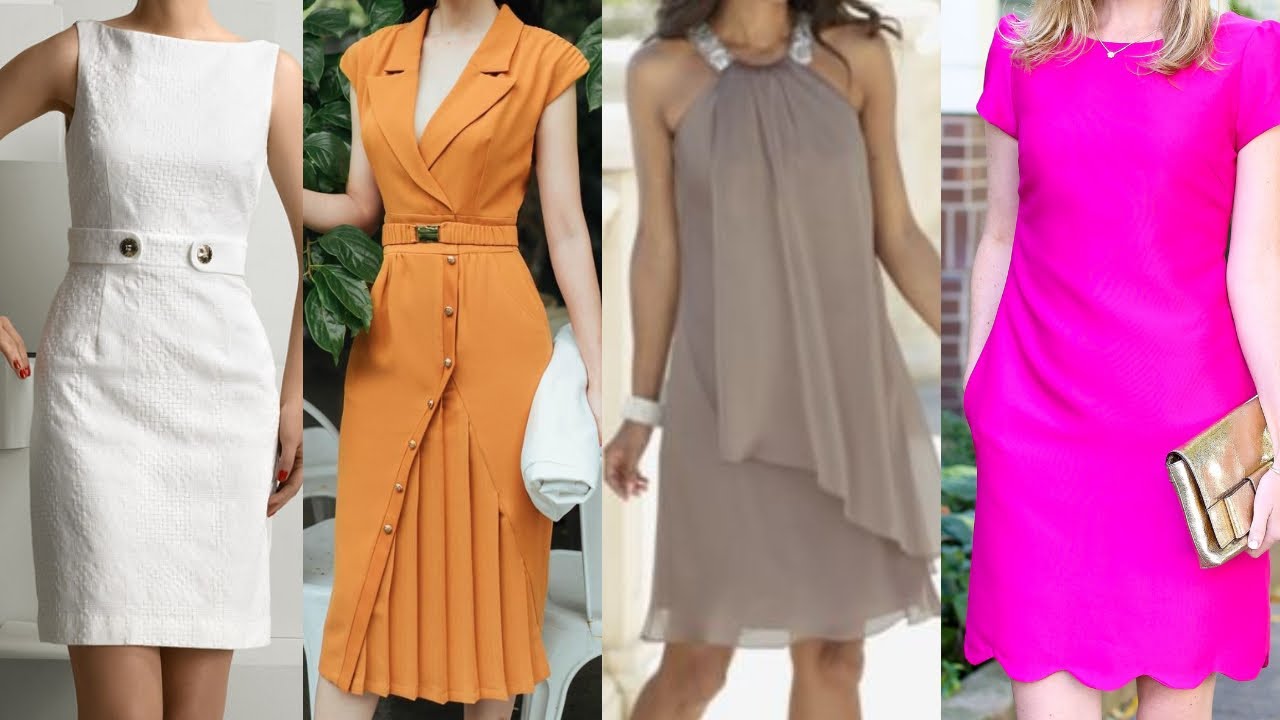 VESTIDOS MODERNOS SENCILLOS y ELEGANTES en COLORES LISOS / VESTIDOS de MODA 2022 en TONOS LISOS