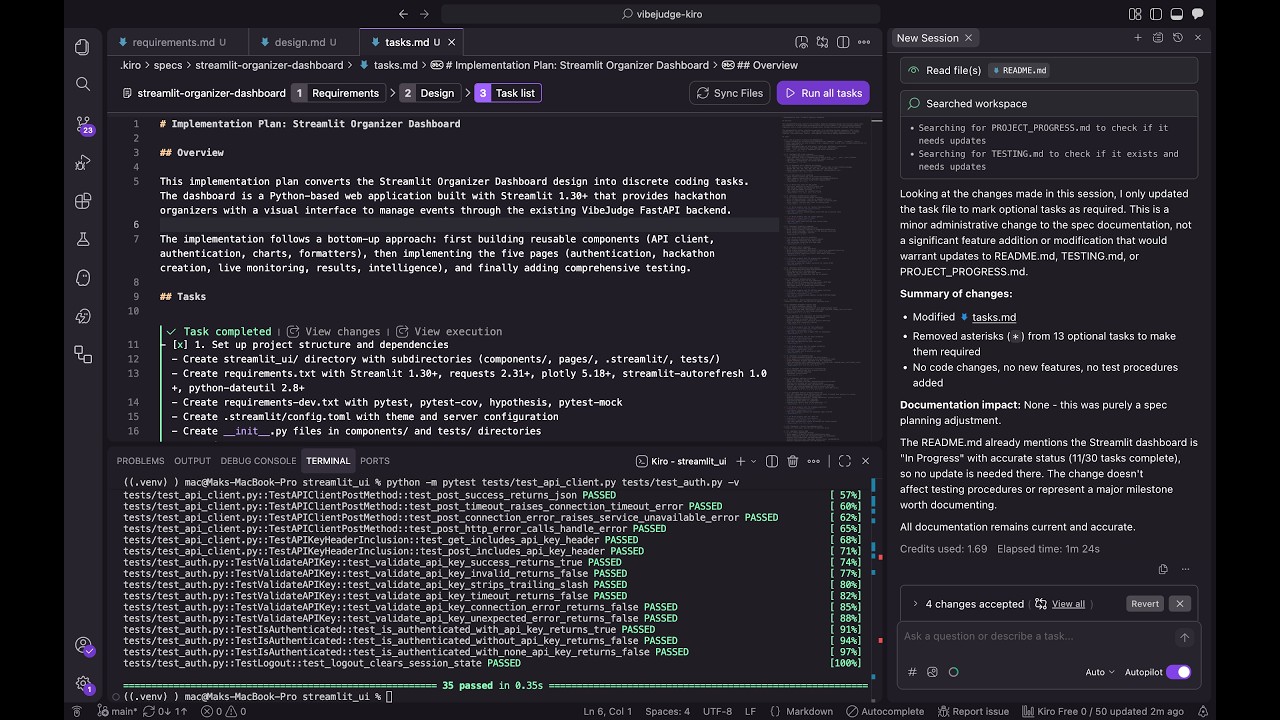 Spec-Driven Development with Kiro: Building a Streamlit Dashboard