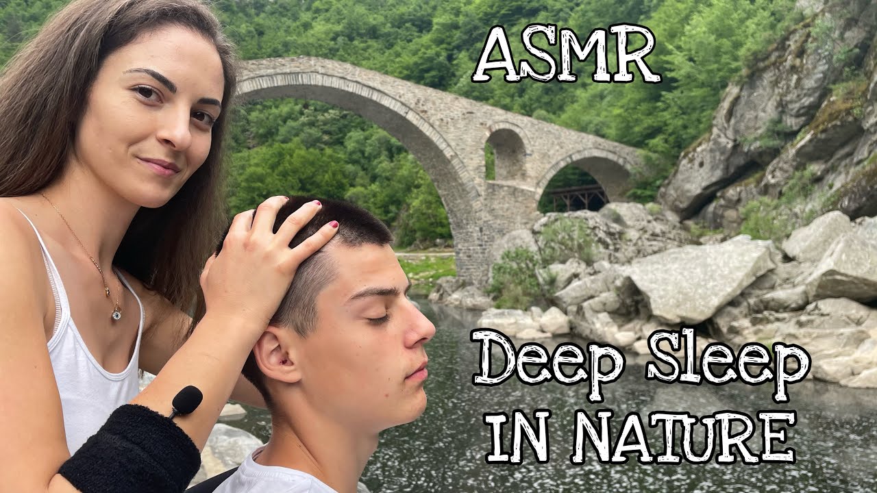 ASMR Massage - ASMR deep sleep massage accompanied by the sound of water in the beauty of nature