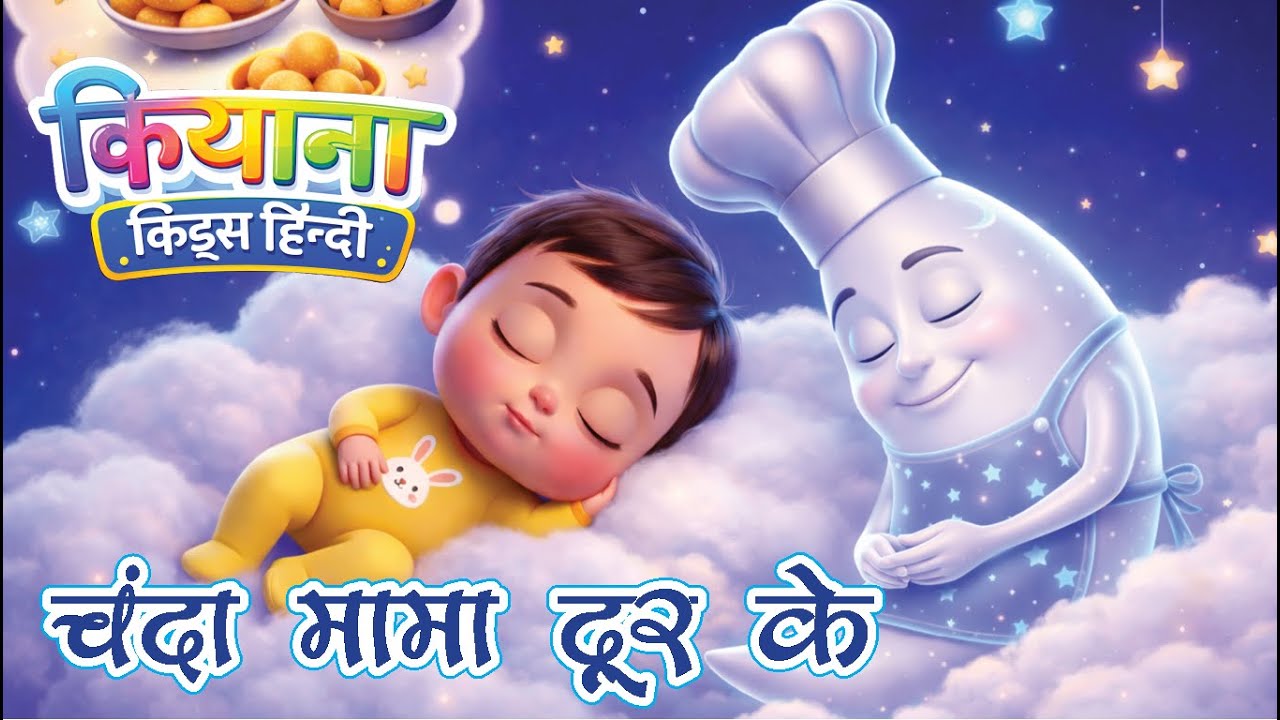 Chanda Mama Dur Ke 🌙 | 1 Hour Hindi Lullaby for Babies | Bacchon Ki Lori | Kiyaana Kids Hindi