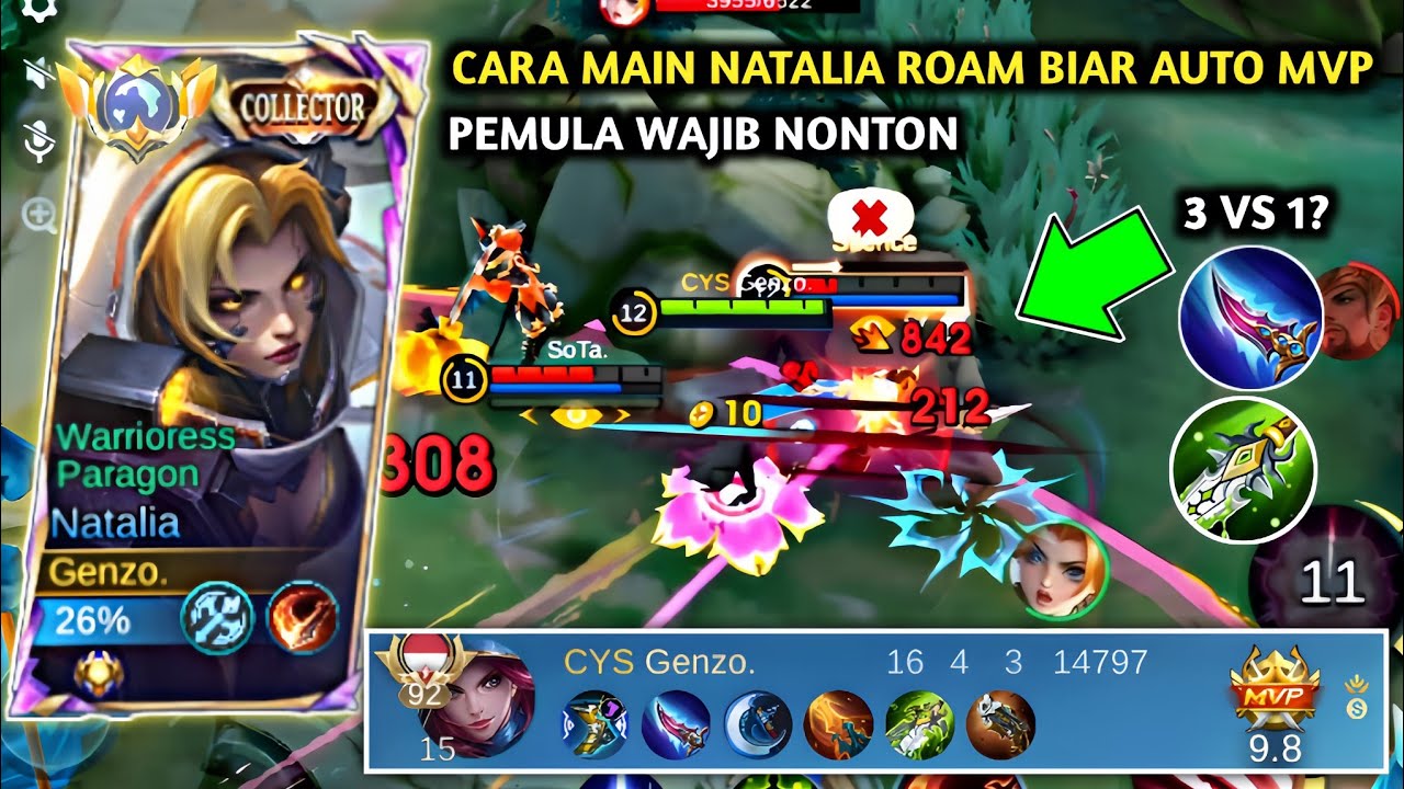 INI RAHASIA CARA MAIN NATALIA ROAM BIAR AUTO MVP!! | Tips Rotasi & Ambush - MOBILE LEGENDS