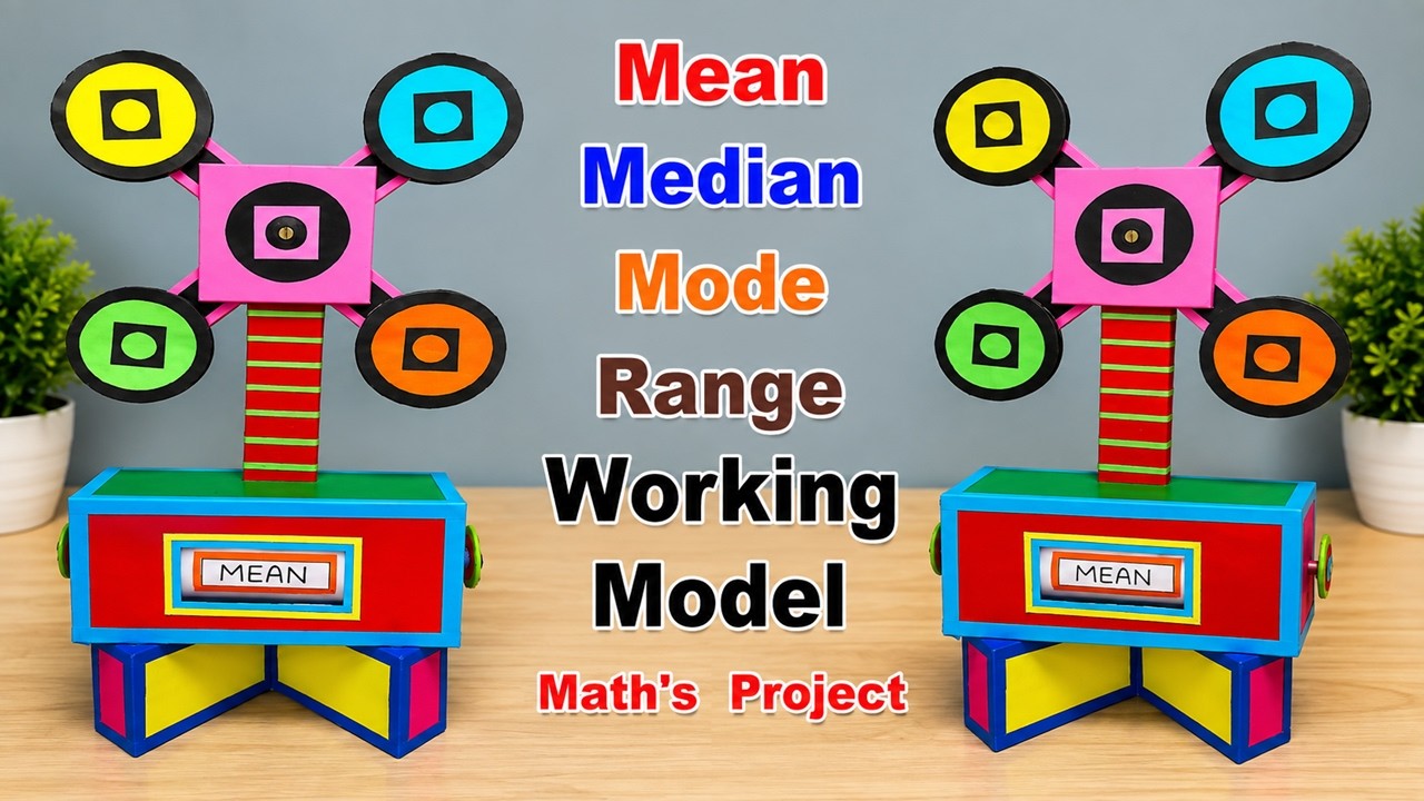 mean mode median range working model for maths exhibition - diy - craftpiller