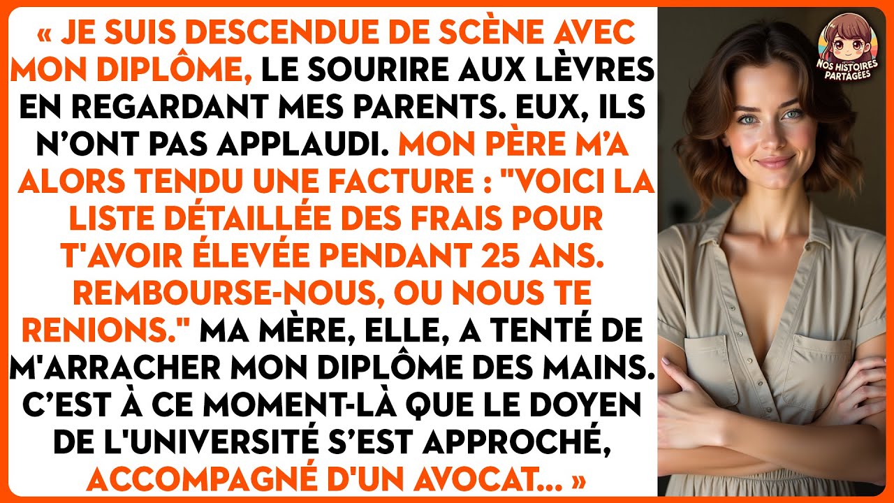 Je suis descendue de scène avec mon diplôme, le sourire aux lèvres en regardant mes parents.