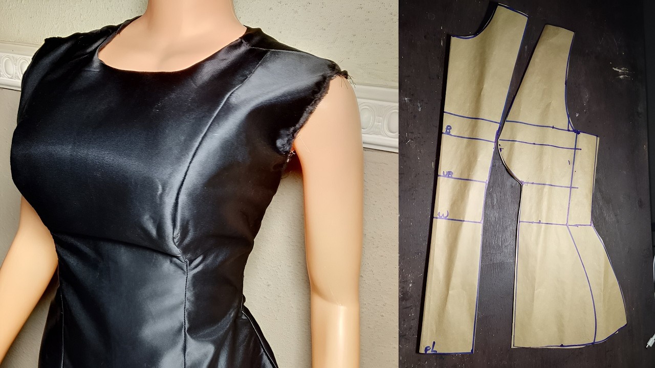 Как сшить блузку-бюстье с вытачкой на плече | Урок для начинающих.