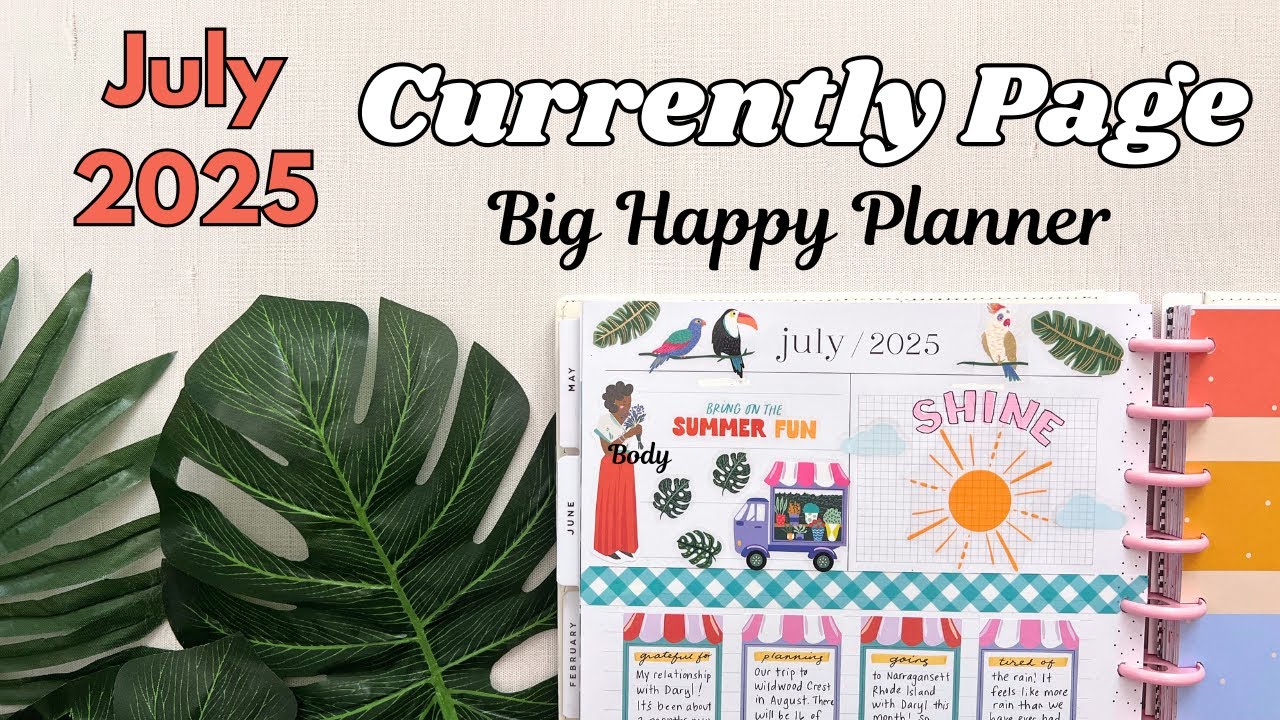 July 2025 Currently Page Plan With Me - Big Happy Planner - Life Chat | Summer Theme! ☀️