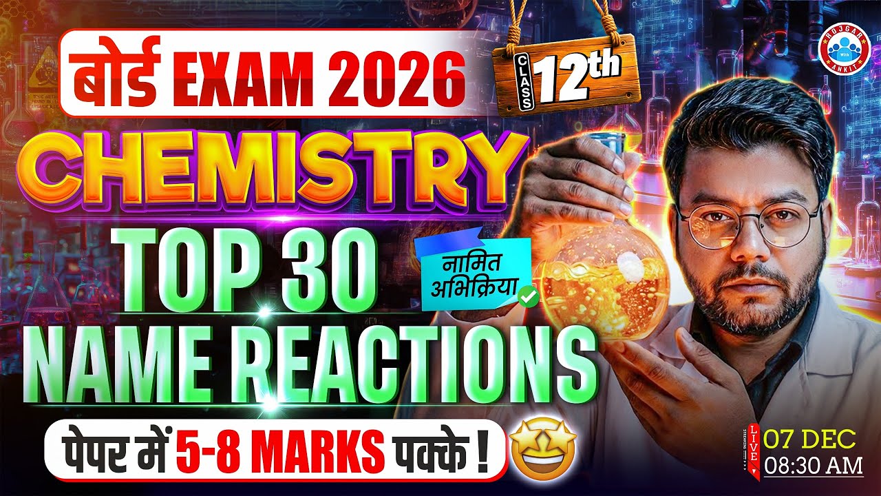 UP Board Class 12 Chemistry Name Reactions | नामित अभिक्रिया | Top 30 Imp Named Reactions