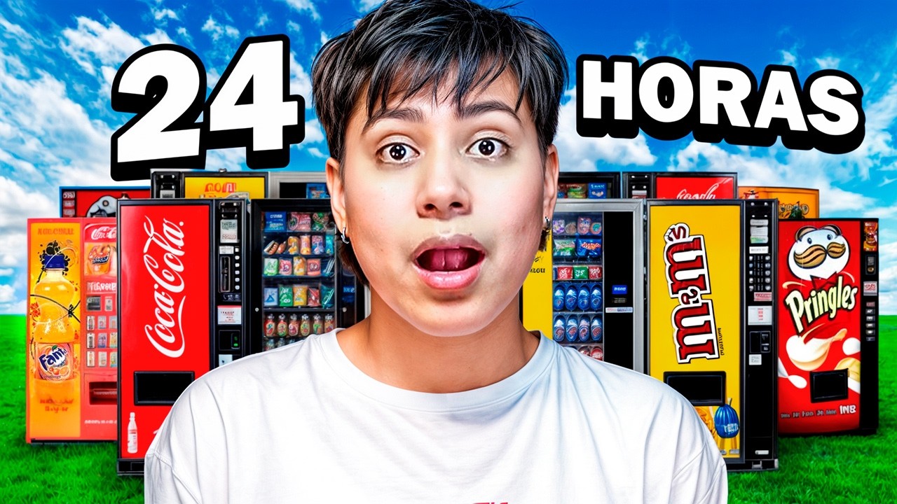 SOBREVIVIENDO 24 HORAS solo con COMIDA de MÁQUINAS EXPENDEDORAS