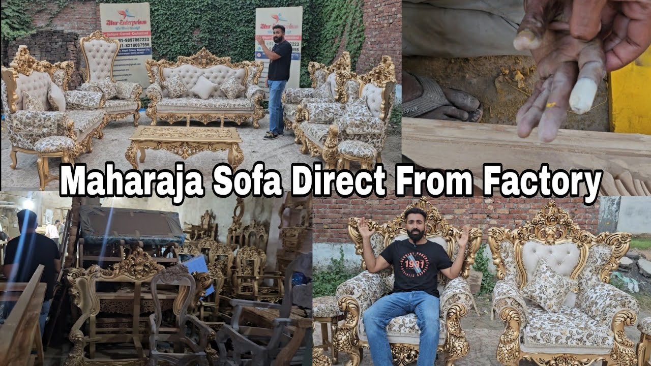 Maharaja Carved Sofa Direct From Factory | Saharanpur Furniture Market | Antique Furniture