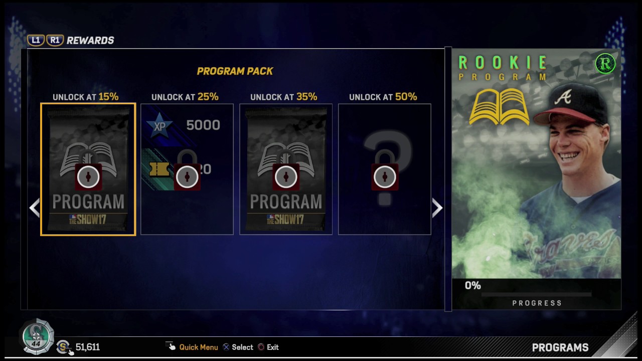 ROOKIE PROGRAM CHIPPER JONES REWARDS! | MLB The Show 17 Programs