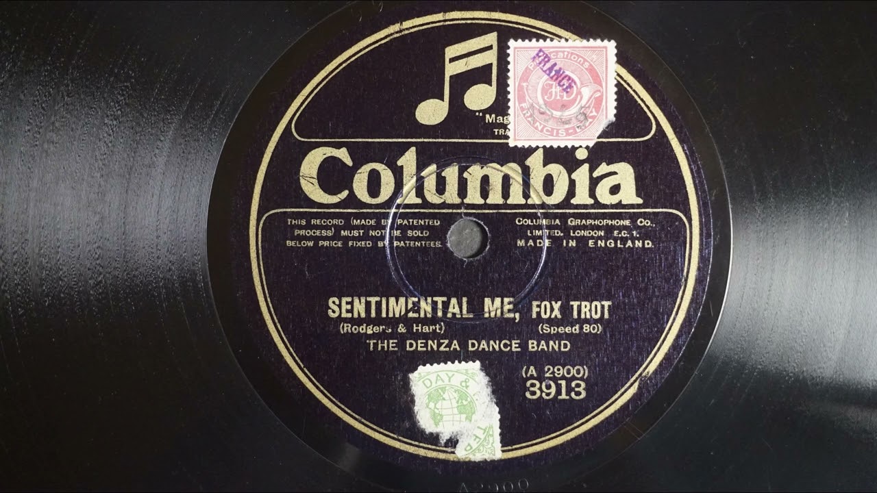Denza Dance Band - Sentimental me (1925) (78 RPM gramophone Grammophon record)