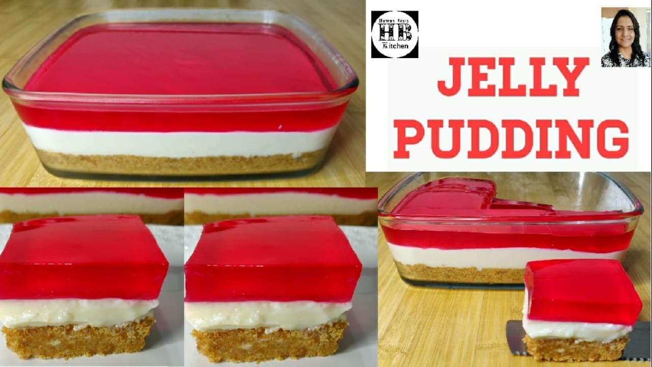 Jelly Biscuits Pudding Without Agar Agar | Jelly Pudding | Harman Brar's kitchen.