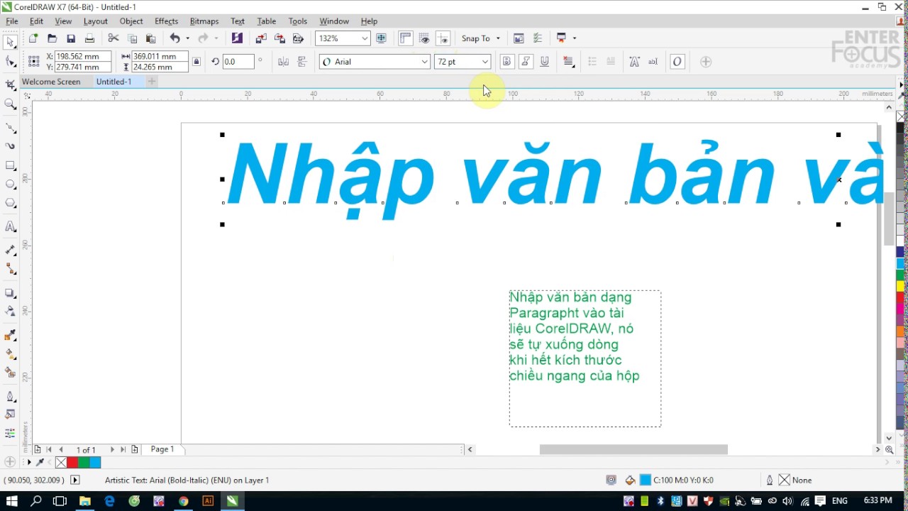 Giáo trình Corel DRAW cho người mới bắt đầu: Làm việc với  Văn bản (Text) trong CorelDRAW