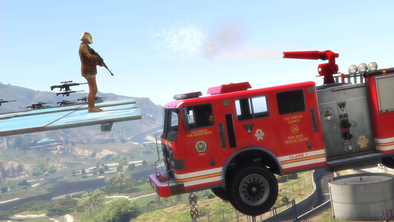 SNIPER vs POMPIER GTA 5 ONLINE