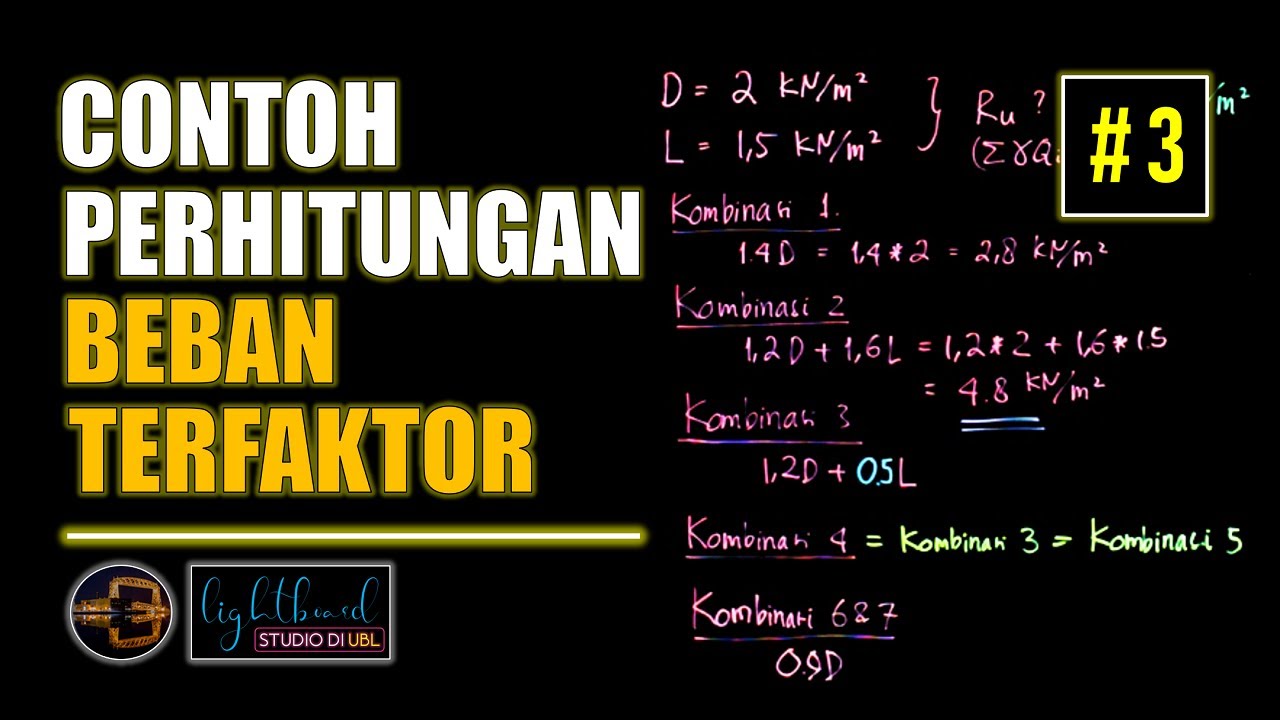 Contoh Perhitungan Beban Terfaktor (Kombinasi Beban D & L) Struktur Baja | Lightboard