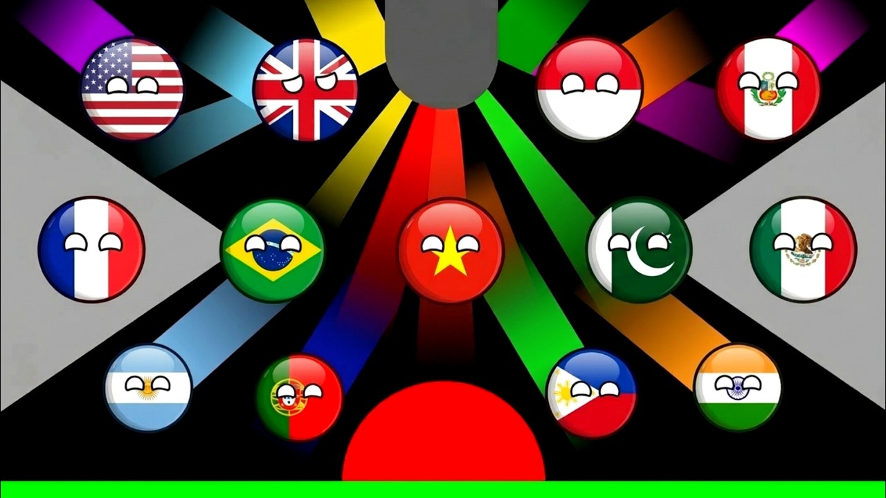 21 Countries Marble Race In Algodoo Part 3