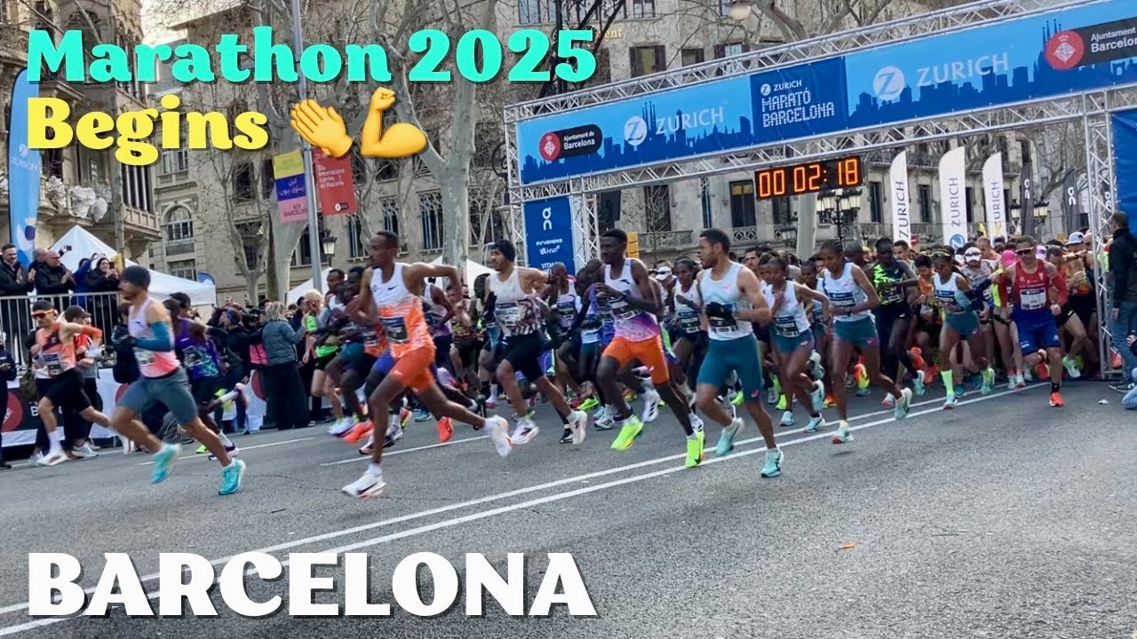 Zurich Barcelona Marathon 2025 Elite Start | Warm-Up & First Moments of the Race