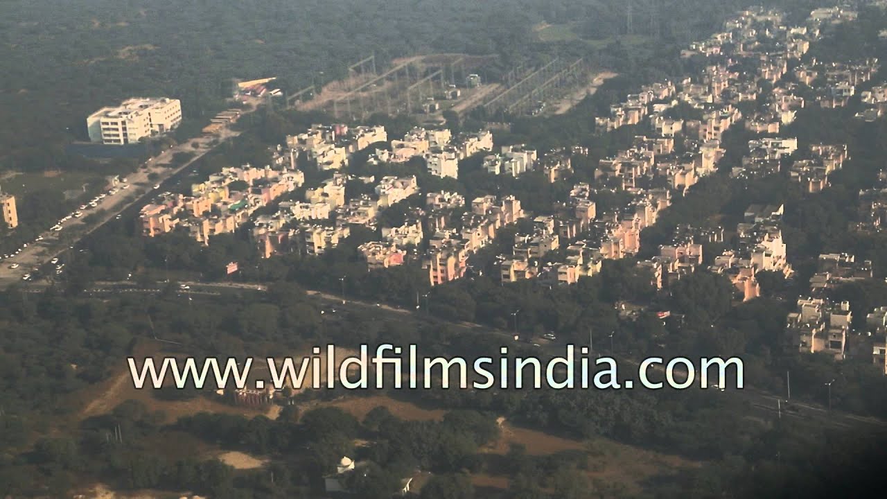 Delhi airport seen aerially : Dwarka and new residential outposts of Delhi NCR