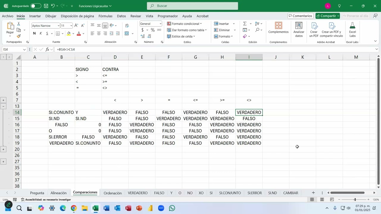 Introducción Funciones Lógicas en Excel
