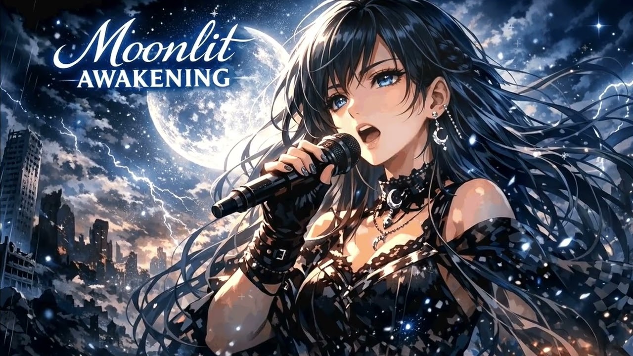 Moonlit Awakening｜｜Anime Song｜Epic Music｜AI Music Video｜Japanese Rock｜Visual Kei｜Symphonic Metal｜