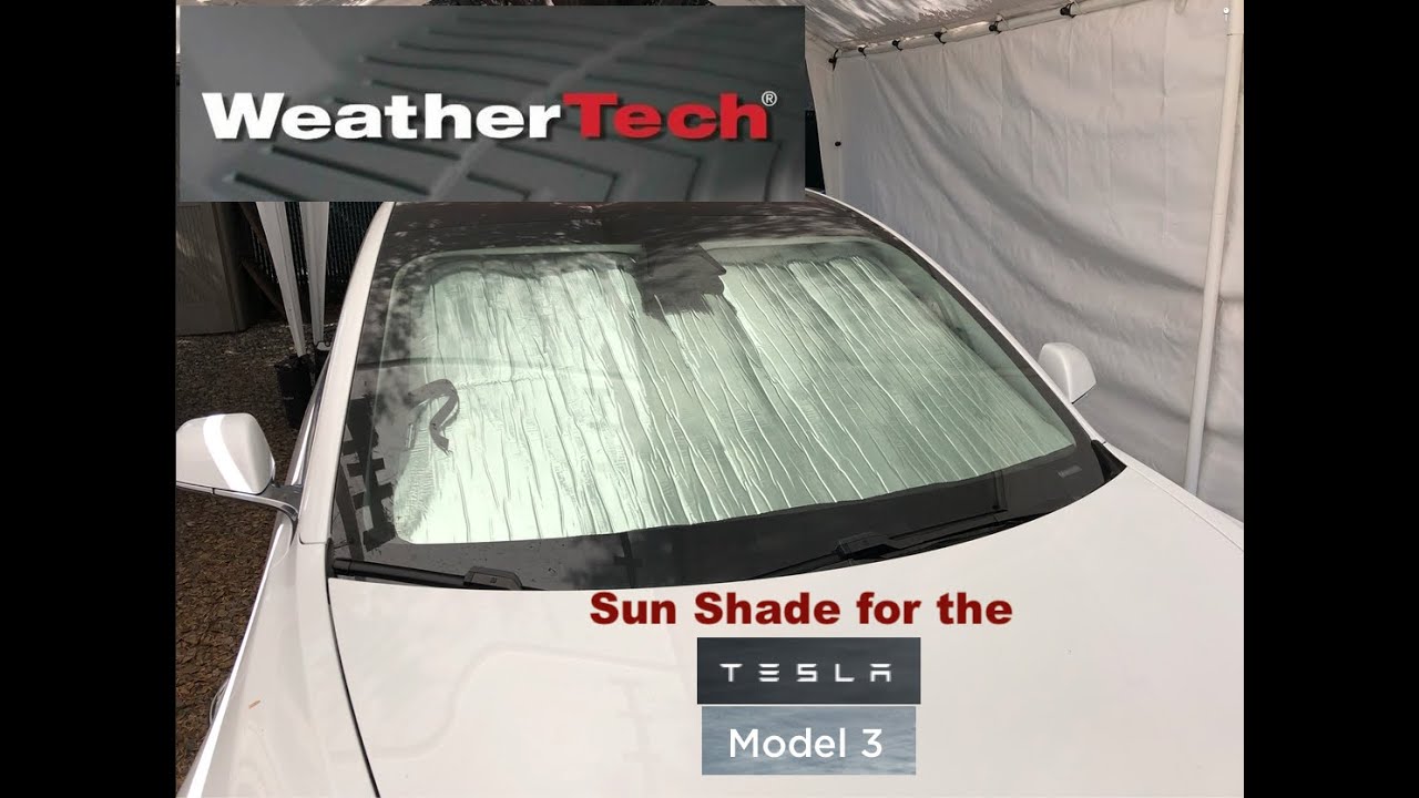 Weathertech Sun Shade for the Tesla Model 3 windshield