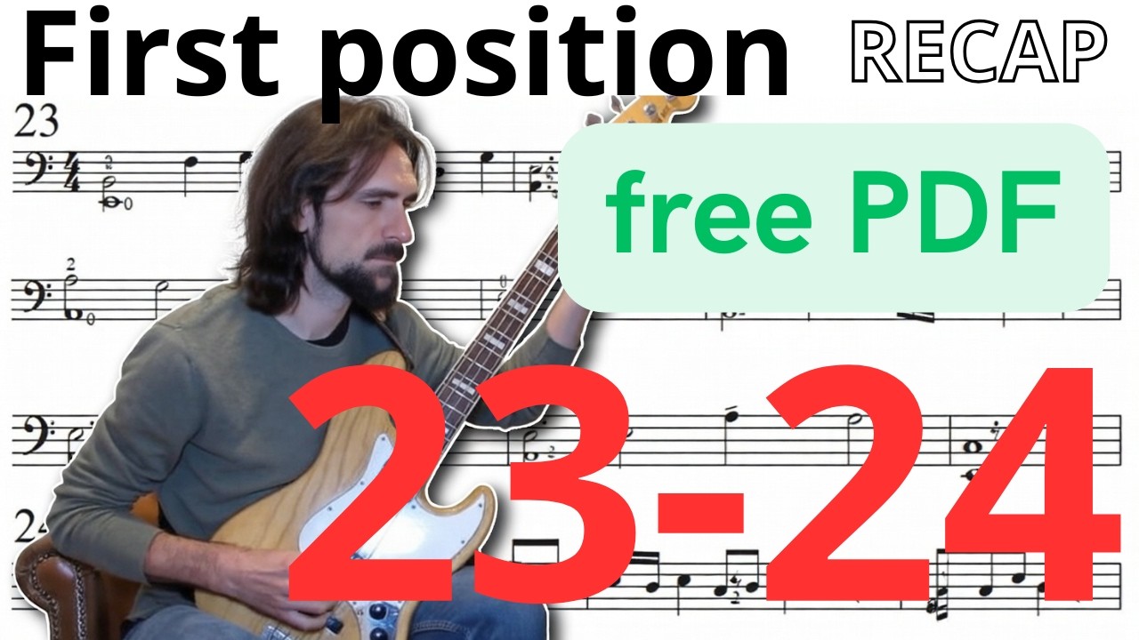 #23 to #24 RECAP (PDF) Bass Sight-Reading Exercise | Daily Practice (Bajo eléctrico)