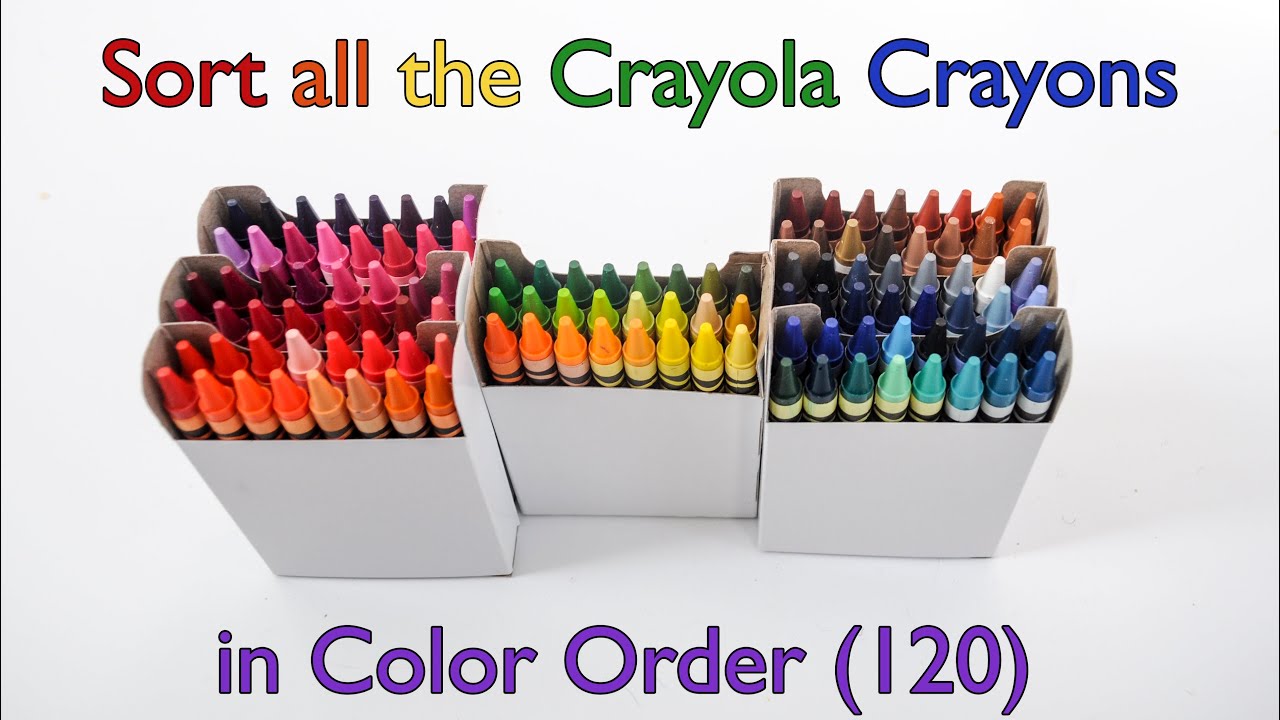 120 цветных мелков! Отсортируйте все мелки Crayola из коробки (120 штук)